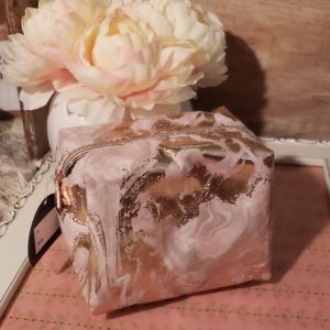 Gold Beauty Bag filled with Samples and Jewelery